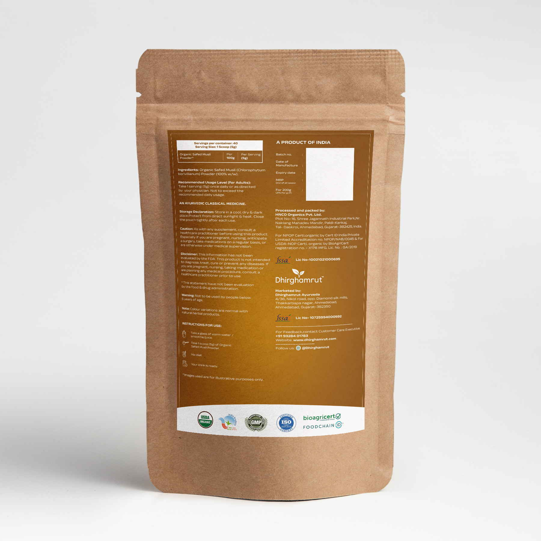 Safed Musli Root Powder 100g