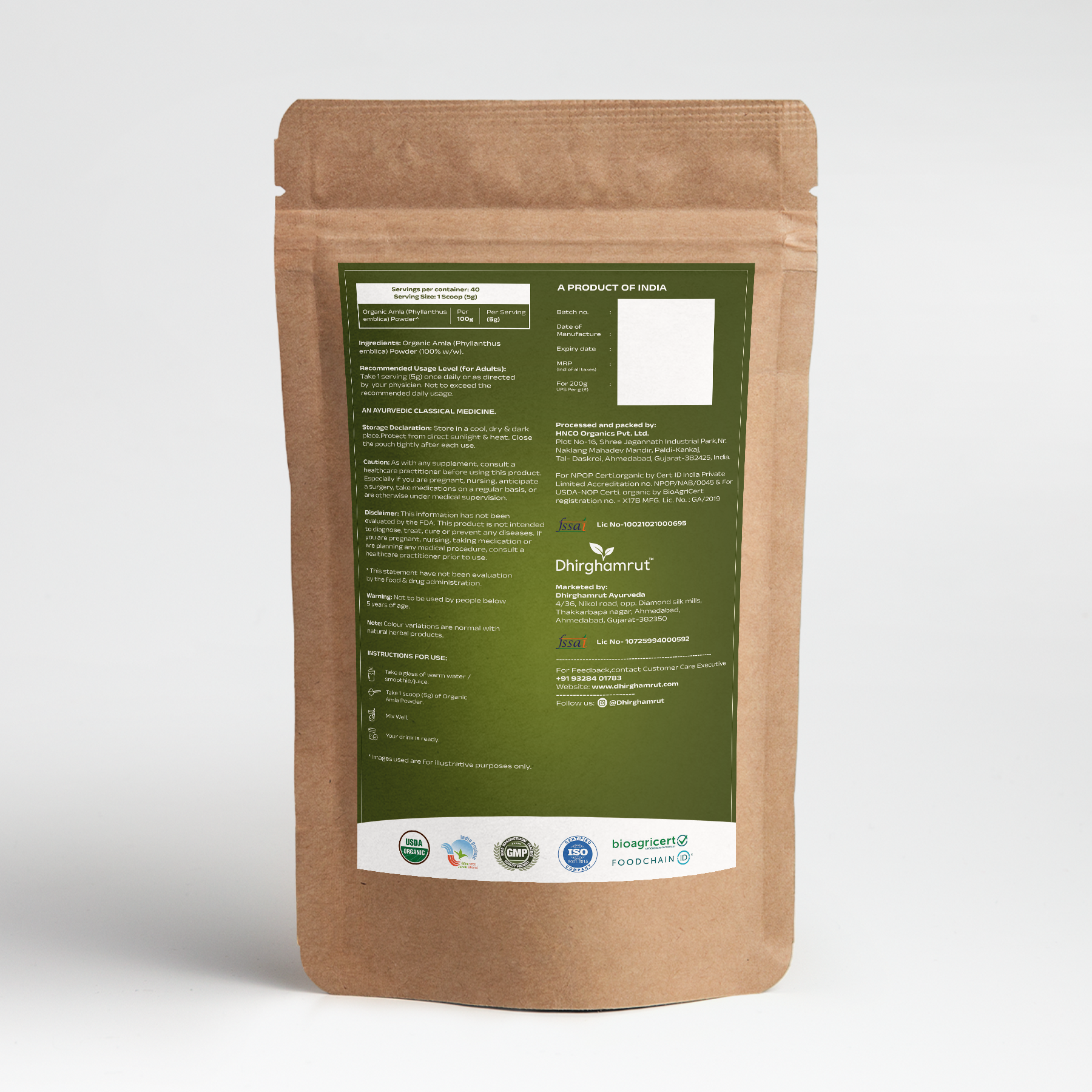 Organic Amla Powder 200g
