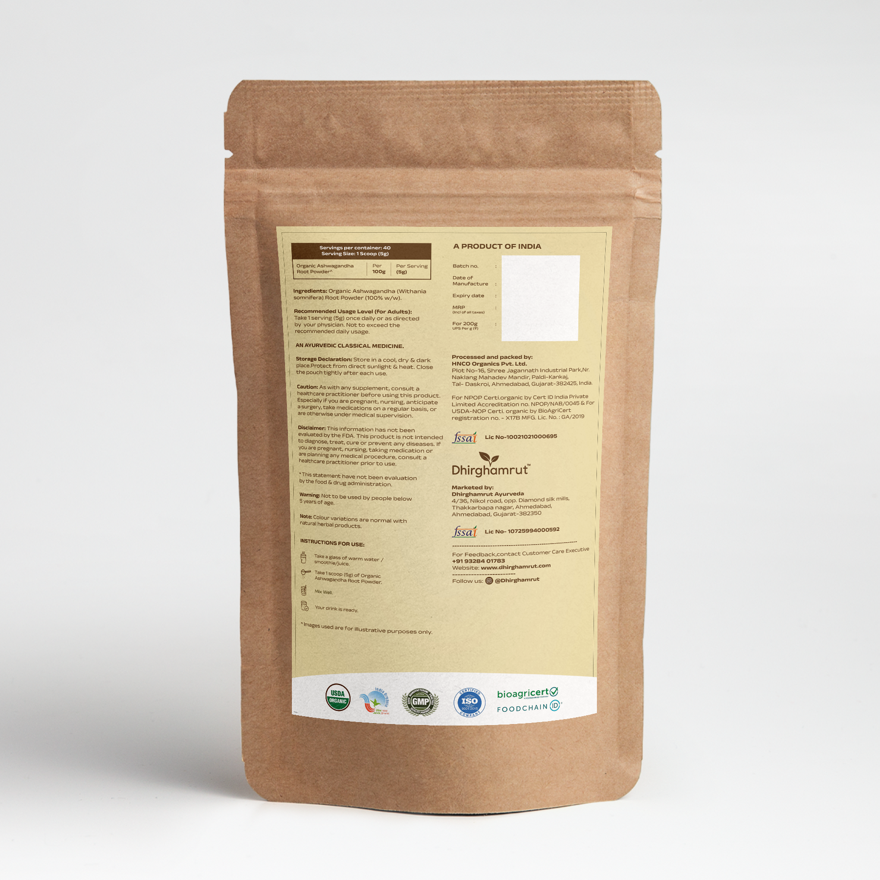 Organic Ashwagandha Powder